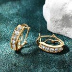 Moissanite Gold-Plated Hoop Earrings for Women