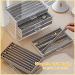 Velvet Necklace Organizer Box with 30 Compartments