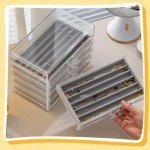 Velvet Necklace Organizer Box with 30 Compartments