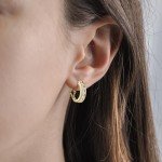 Moissanite Gold-Plated Hoop Earrings for Women