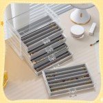 Velvet Necklace Organizer Box with 30 Compartments