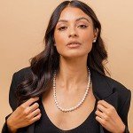 Sterling Silver White Simulated Pearl Choker Necklace