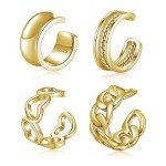Adjustable 18k Gold Plated Ear Cuffs for Women