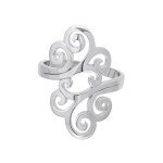 Sterling Silver Open Filigree Fashion Ring, Size 9