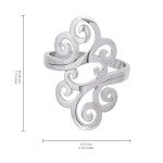 Sterling Silver Open Filigree Fashion Ring, Size 9