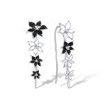 Black & White Flower Ear Cuff Earrings