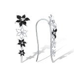 Black & White Flower Ear Cuff Earrings
