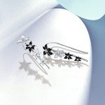 Black & White Flower Ear Cuff Earrings