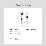 Black & White Flower Ear Cuff Earrings