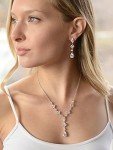 Elegant CZ Necklace & Earring Set for Weddings