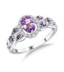 Celtic Knot Amethyst Signet Ring in Silver
