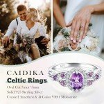 Celtic Knot Amethyst Signet Ring in Silver