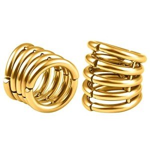 Stainless Steel Stacked Ring Cuffs for Ear Gauges