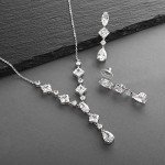 Elegant CZ Necklace & Earring Set for Weddings