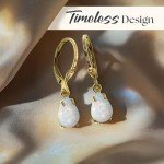 14K Gold Plated Opal Teardrop Earrings for Women