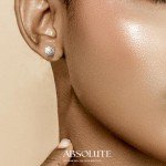 Moissanite Stud Earrings 2 Carat in Silver