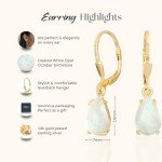 14K Gold Plated Opal Teardrop Earrings for Women