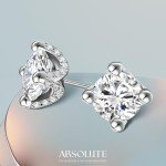 Moissanite Stud Earrings 2 Carat in Silver
