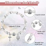 60 Pcs White Rosary Bracelets for Women
