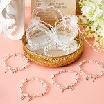 60 Pcs White Rosary Bracelets for Women