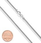 Miabella 2mm Sterling Silver Box Chain Necklace
