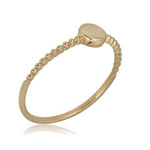 10K Yellow Gold Beaded Stackable Knuckle Ring