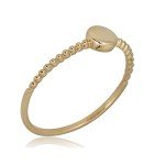 10K Yellow Gold Beaded Stackable Knuckle Ring