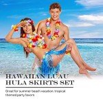 WILLBOND 80 Pcs Hawaiian Hula Costume Set