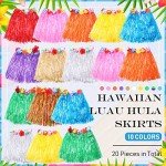 WILLBOND 80 Pcs Hawaiian Hula Costume Set