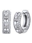 Men's Skull Hoop Earrings with Cubic Zirconia