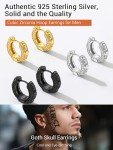 Men's Skull Hoop Earrings with Cubic Zirconia