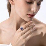 Sterling Silver Birthstone Engagement Ring for Her