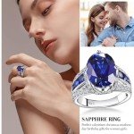 Sterling Silver Birthstone Engagement Ring for Her