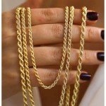 14K Yellow Gold Twisted Rope Chain Necklace