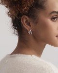 Sterling Silver Cubic Zirconia Double Hoop Earrings