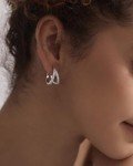 Sterling Silver Cubic Zirconia Double Hoop Earrings