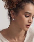 Sterling Silver Cubic Zirconia Double Hoop Earrings