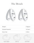 Sterling Silver Cubic Zirconia Double Hoop Earrings