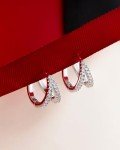 Sterling Silver Cubic Zirconia Double Hoop Earrings