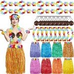 Hawaiian Luau Costume Accessory Set – 8 Pieces