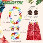 Hawaiian Luau Costume Accessory Set – 8 Pieces