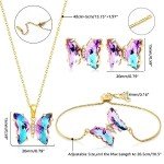 Dainty Butterfly Crystal Jewelry Set for Women