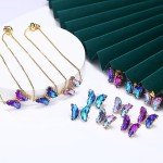 Dainty Butterfly Crystal Jewelry Set for Women
