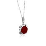 Vintage 925 Sterling Silver Rope Necklace with Garnet