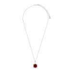Vintage 925 Sterling Silver Rope Necklace with Garnet
