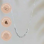 Dainty Sterling Silver Beaded Necklace for Women