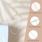Dainty Sterling Silver Beaded Necklace for Women