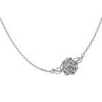 Sterling Silver Sideways Camellia Flower Choker