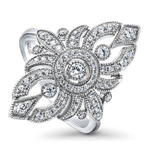 Vintage Inspired Art Deco CZ Statement Ring