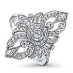 Vintage Inspired Art Deco CZ Statement Ring